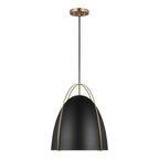 Norman One Light Pendant in Satin Brass
