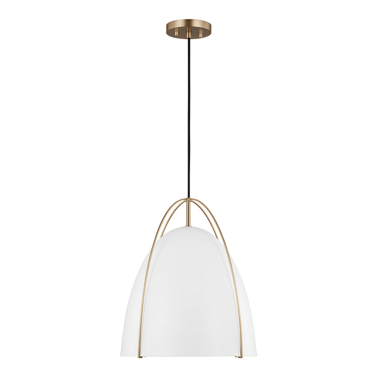 Norman One Light Pendant in Satin Brass