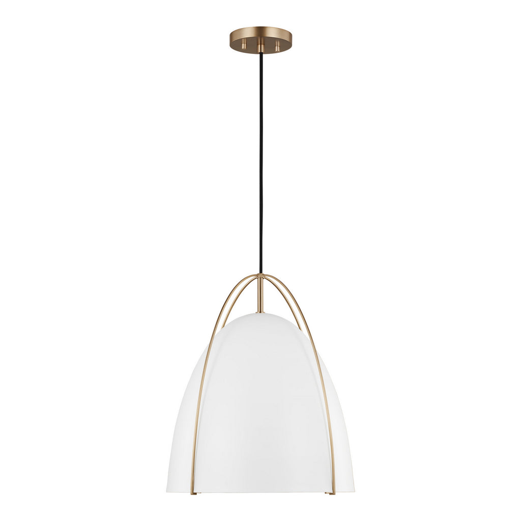 Norman One Light Pendant in Satin Brass