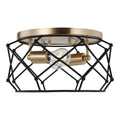 Zarra Two Light Flush Mount in Satin Brass