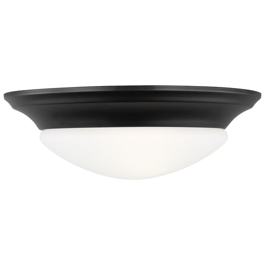 Nash One Light Flush Mount in Midnight Black