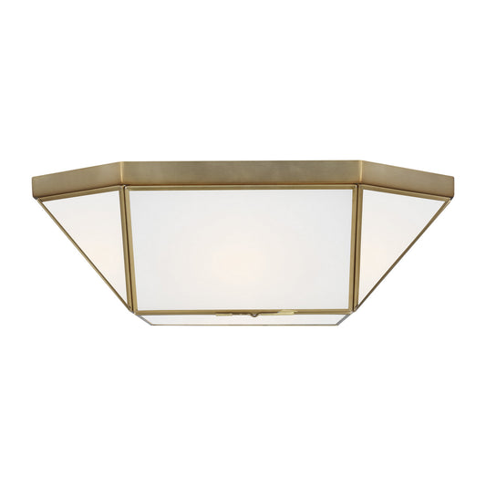 Morrison Two Light Flush Mount in Satin Brass