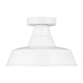 Barn Light One Light Outdoor Flush Mount in White