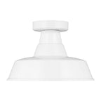 Barn Light One Light Outdoor Flush Mount in White