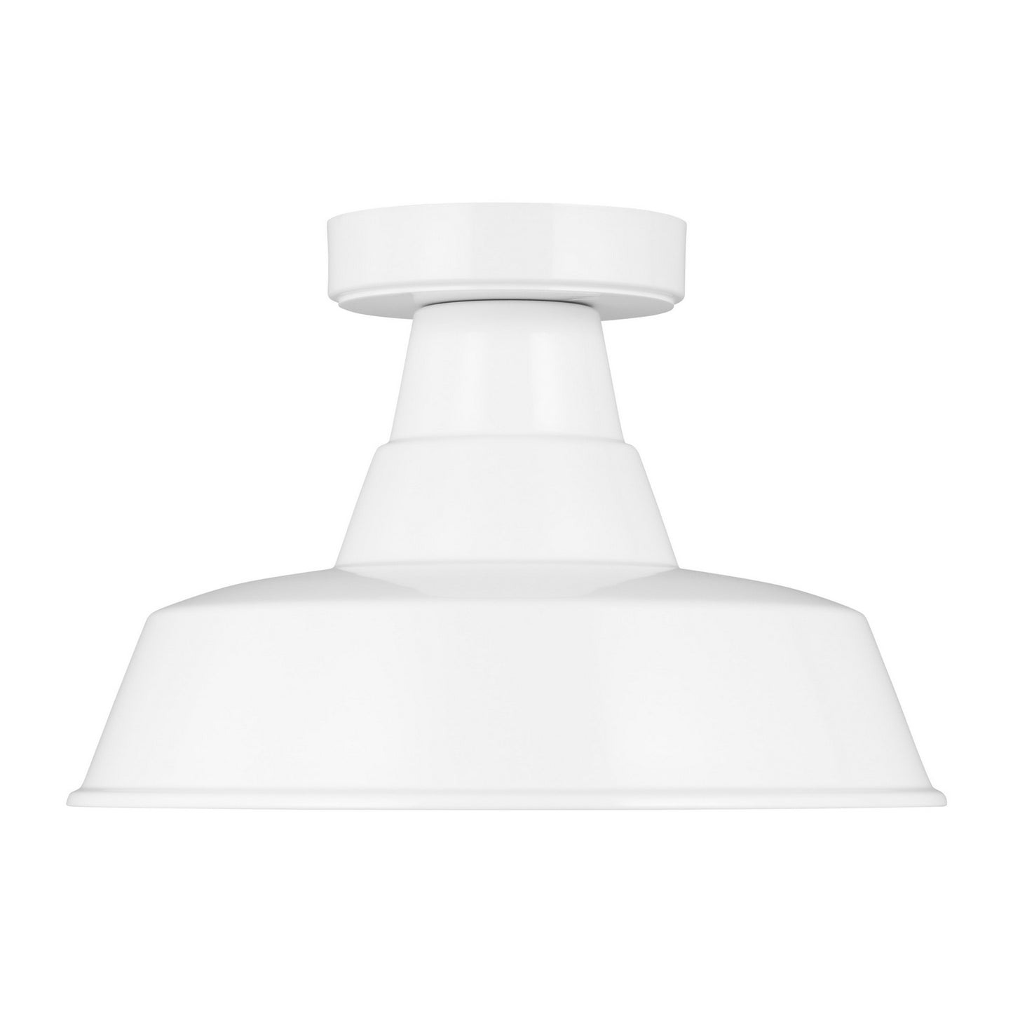 Barn Light One Light Outdoor Flush Mount in White