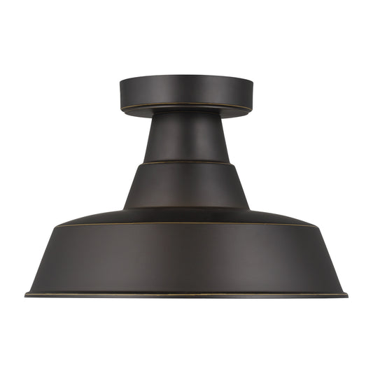 Barn Light One Light Outdoor Flush Mount in Antique Bronze