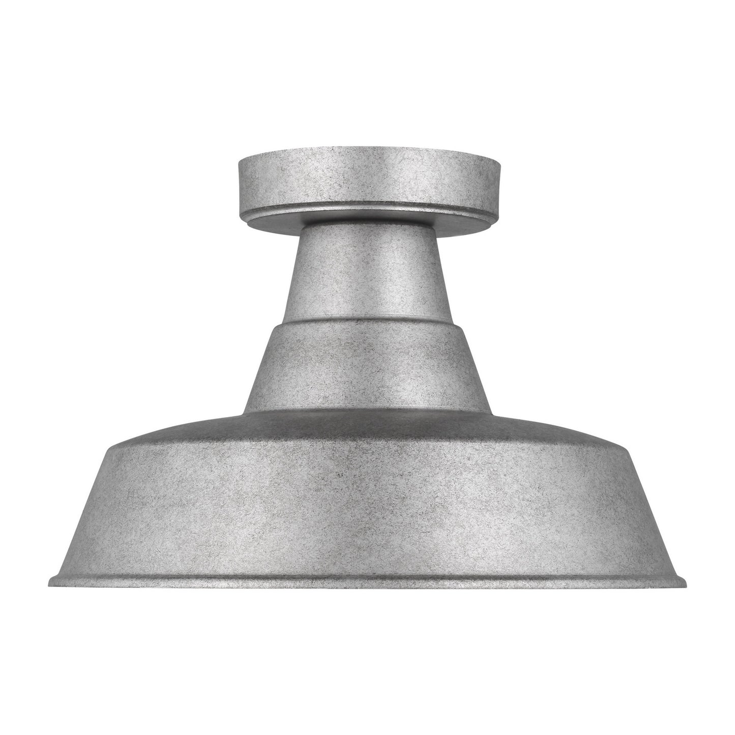 Barn Light One Light Outdoor Flush Mount in Weathered Pewter