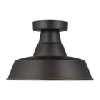 Barn Light One Light Outdoor Flush Mount in Antique Bronze