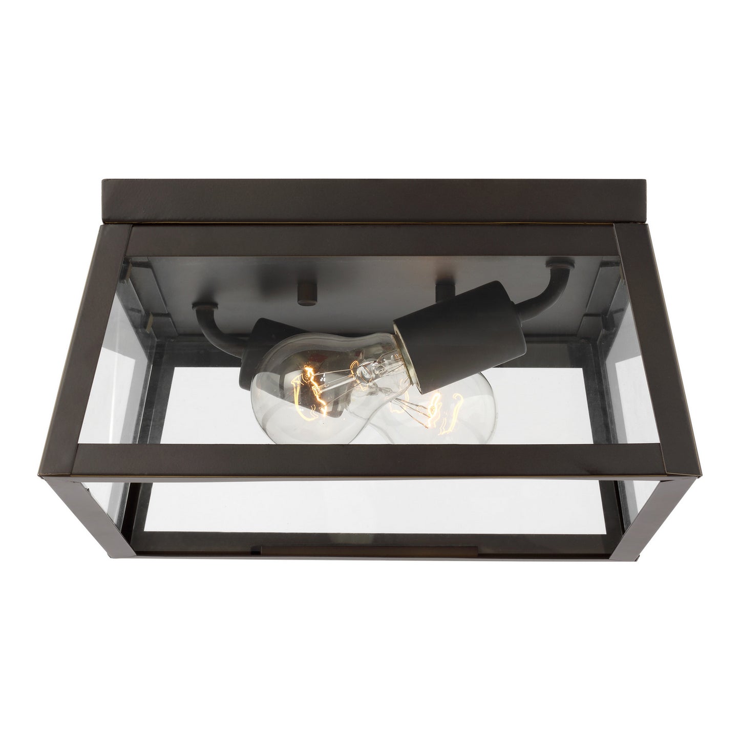 Founders Two Light Outdoor Flush Mount in Antique Bronze
