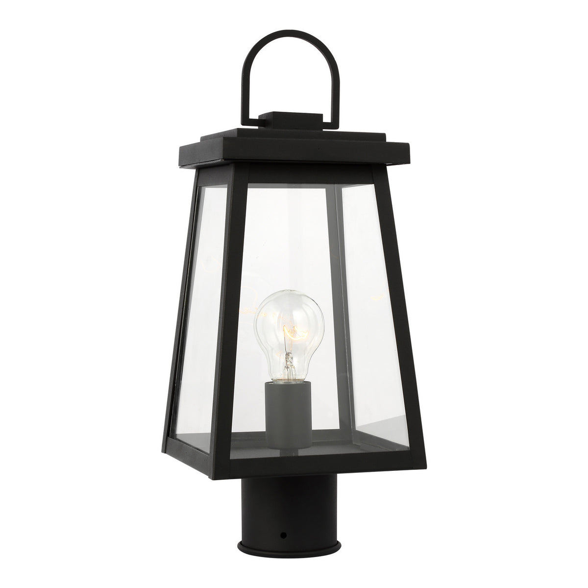 Founders One Light Outdoor Post Lantern in Black