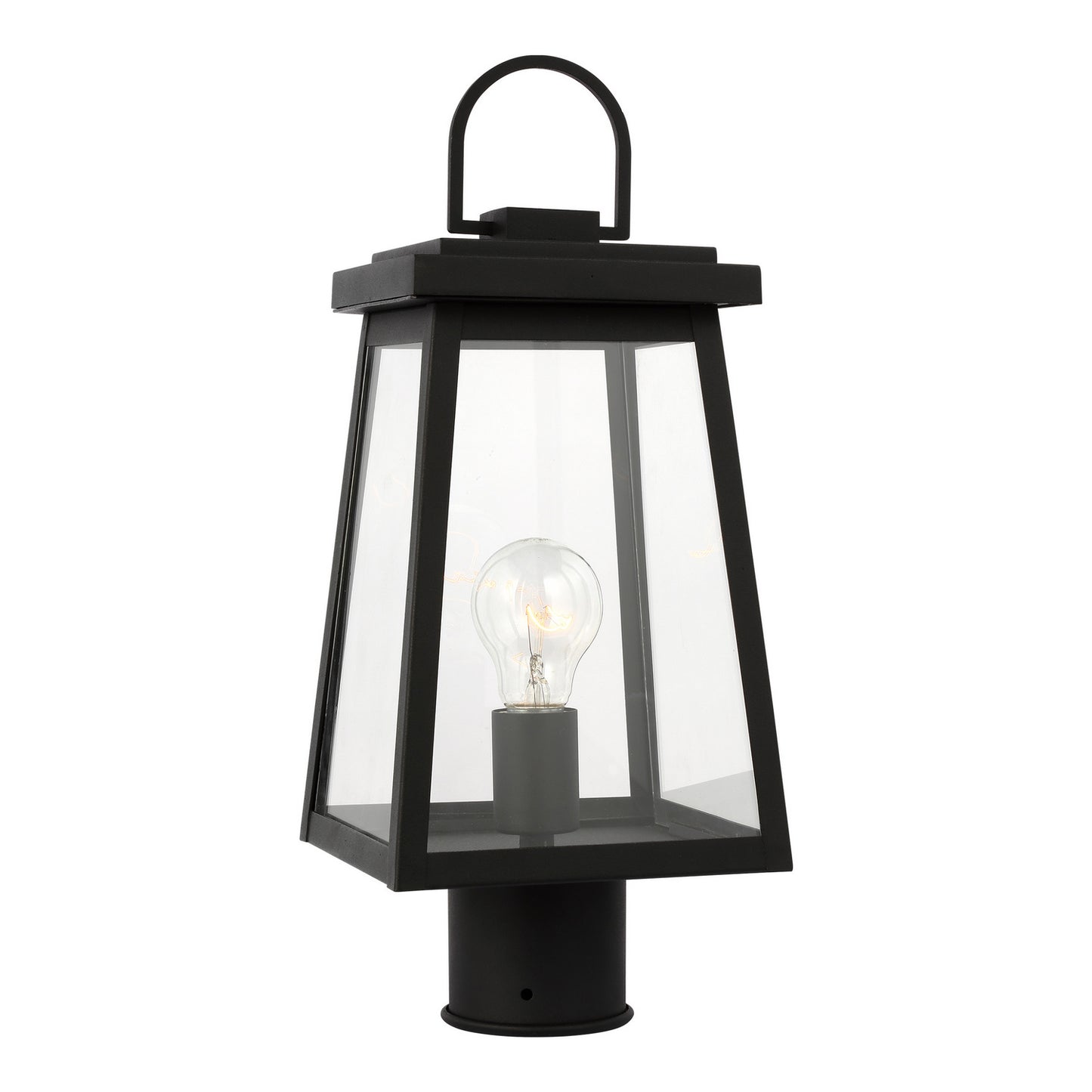 Founders One Light Outdoor Post Lantern in Black