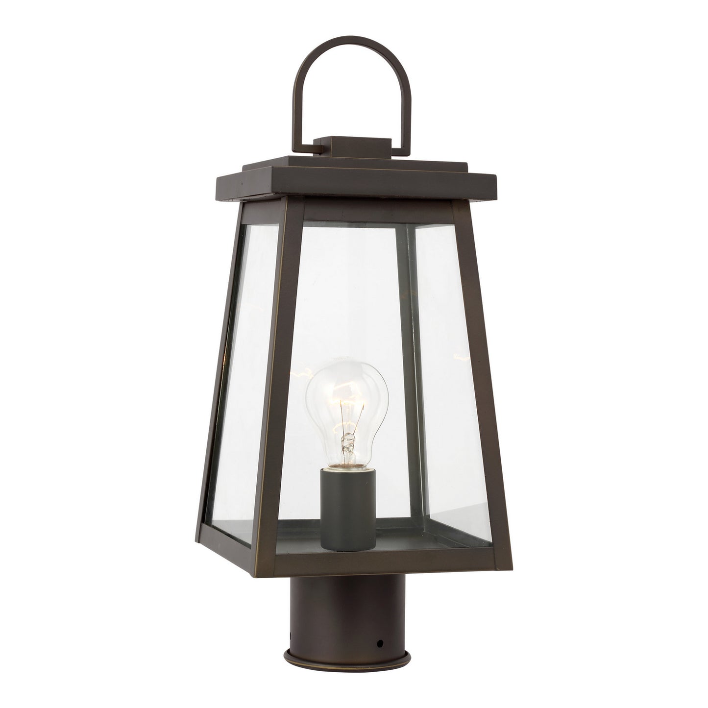 Founders One Light Outdoor Post Lantern in Antique Bronze