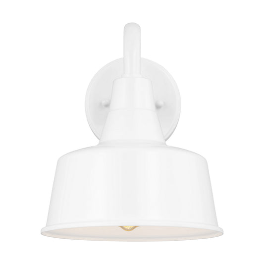 Barn Light One Light Outdoor Wall Lantern in White