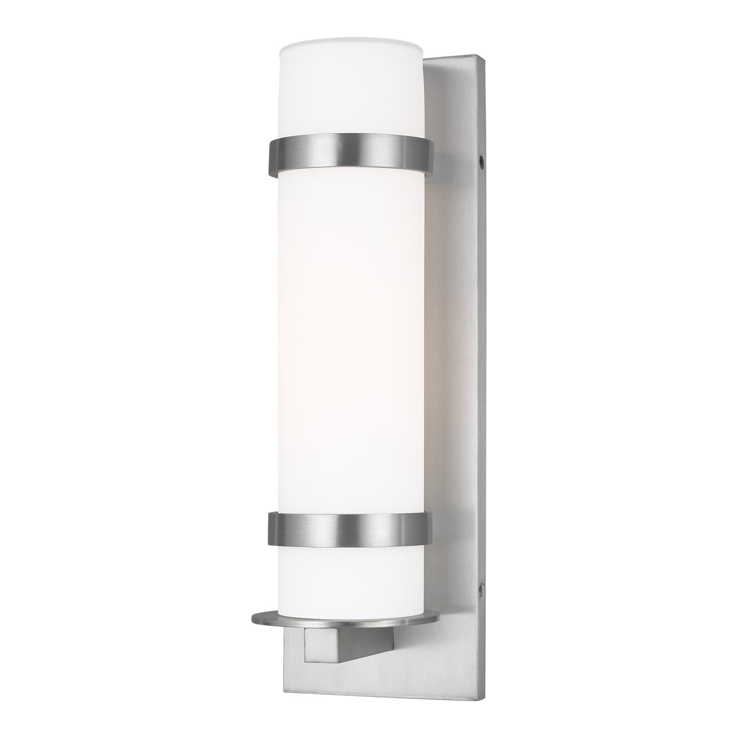 Alban One Light Outdoor Wall Lantern in Satin Aluminum