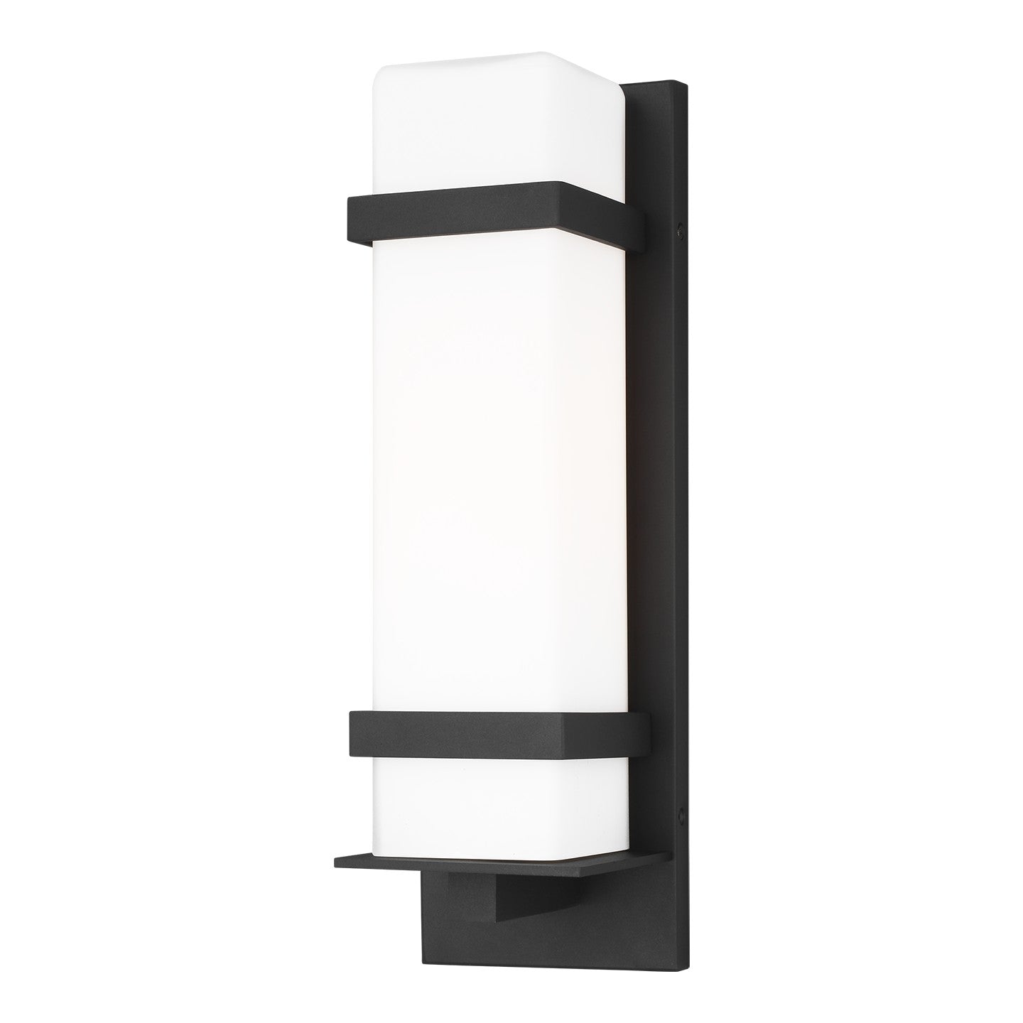 Alban One Light Outdoor Wall Lantern in Black