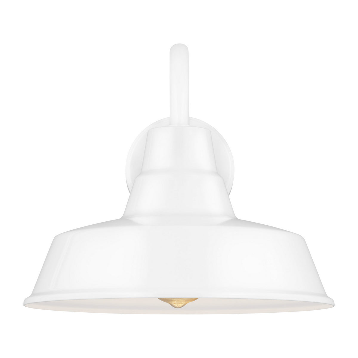 Barn Light One Light Outdoor Wall Lantern in White