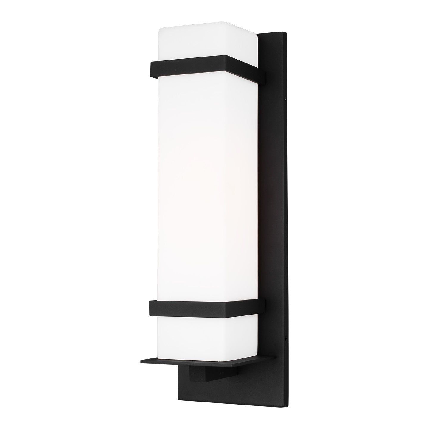 Alban One Light Outdoor Wall Lantern in Black