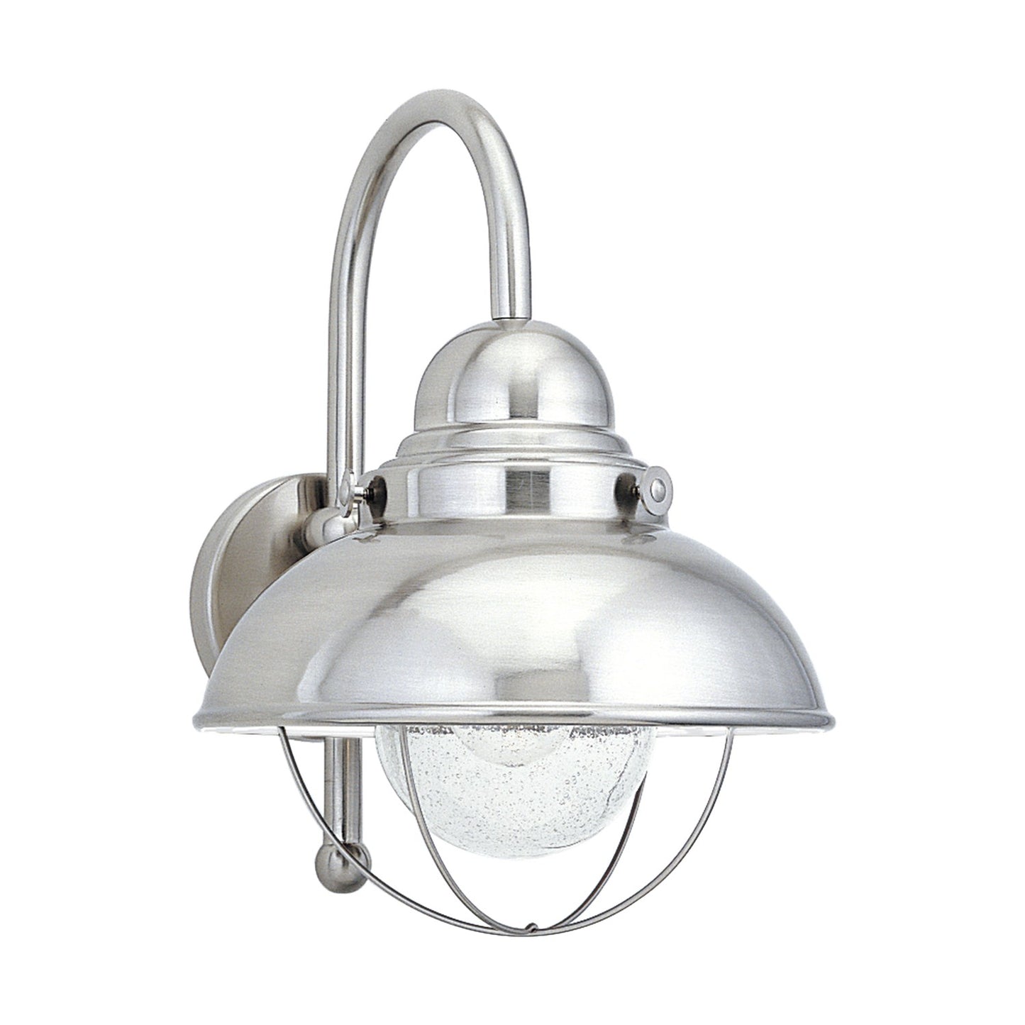 Sebring One Light Outdoor Wall Lantern in Brushed Stainless