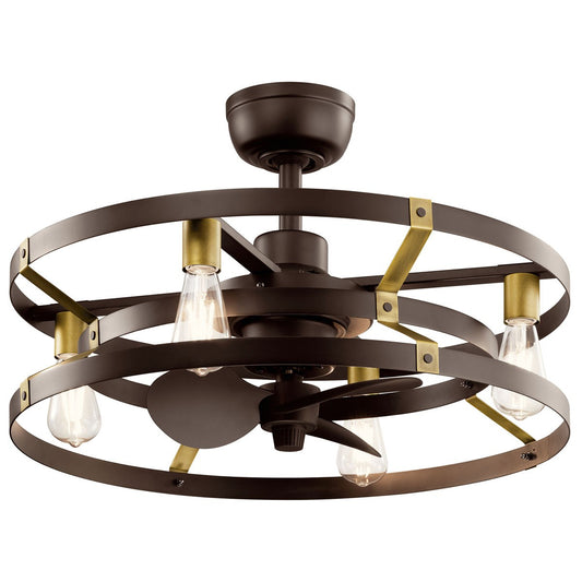 Cavelli 25"Ceiling Fan in Satin Natural Bronze