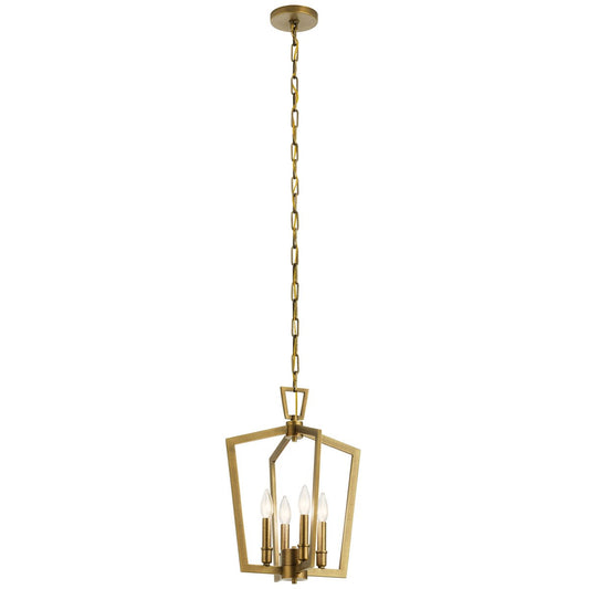 Abbotswell Four Light Pendant in Natural Brass