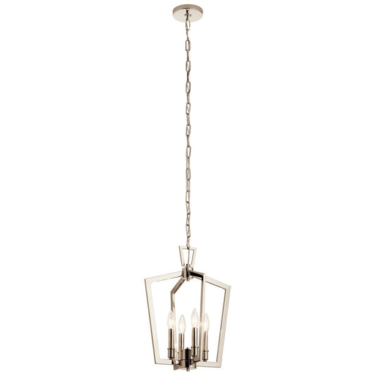 Abbotswell Four Light Pendant in Polished Nickel
