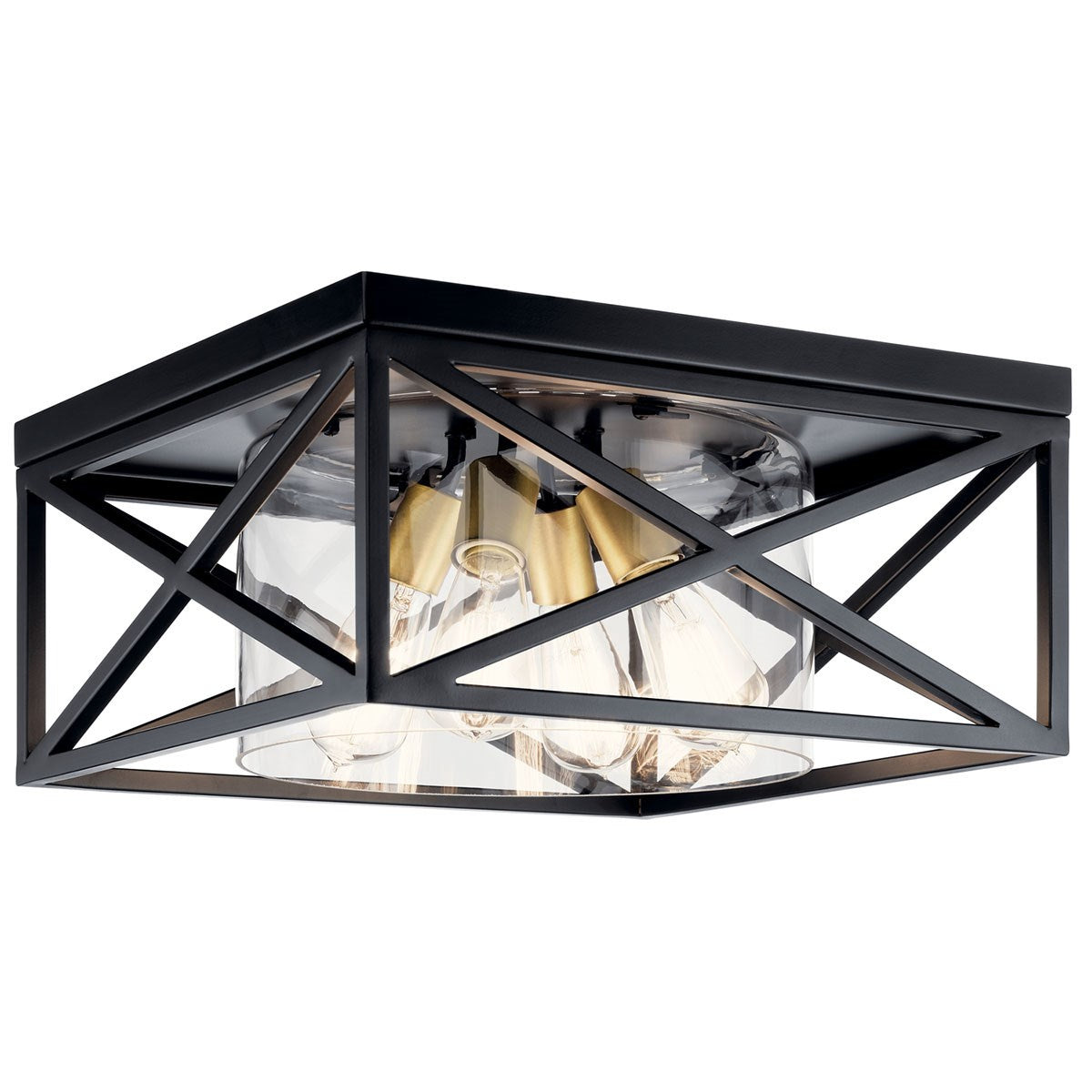 Moorgate Four Light Flush Mount in Black