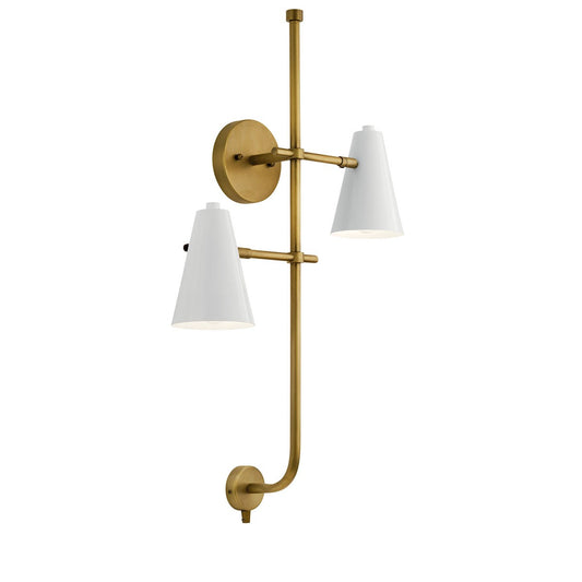 Sylvia Two Light Wall Sconce in White