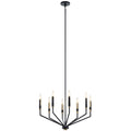 Armand Eight Light Chandelier in Black