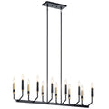 Armand 12 Light Linear Chandelier in Black