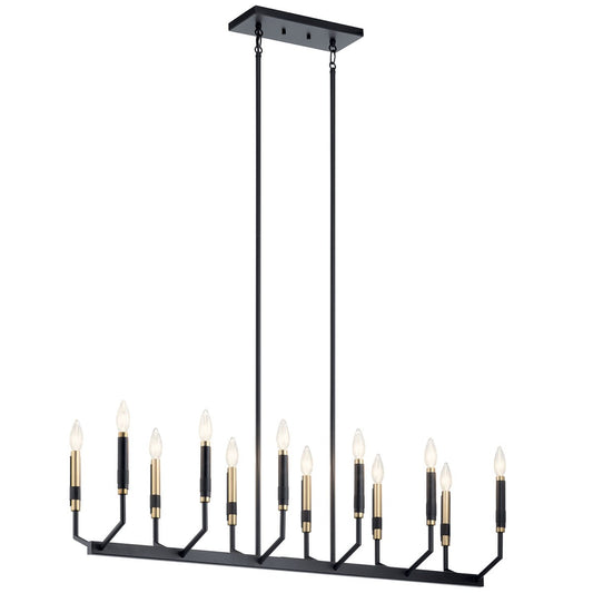 Armand 12 Light Linear Chandelier in Black
