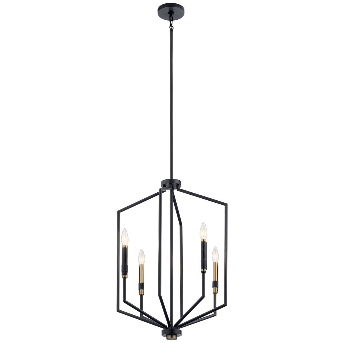Armand Four Light Foyer Pendant in Black