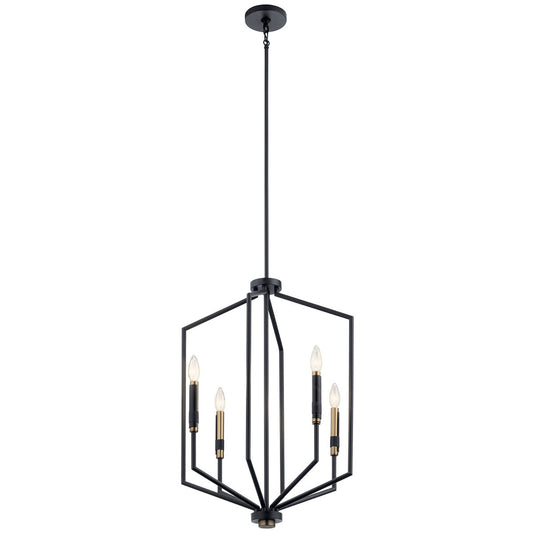 Armand Four Light Foyer Pendant in Black