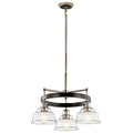 Eastmont Three Light Chandelier in Polished Nickel