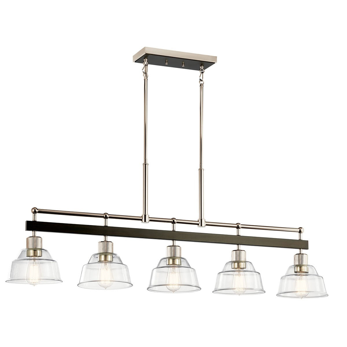 Eastmont Five Light Linear Chandelier in Polished Nickel