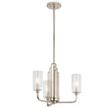 Kimrose Three Light Chandelier in Polished Nickel