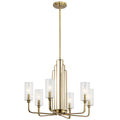 Kimrose Six Light Chandelier in Brushed Natural Brass