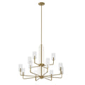 Kimrose 12 Light Chandelier in Brushed Natural Brass