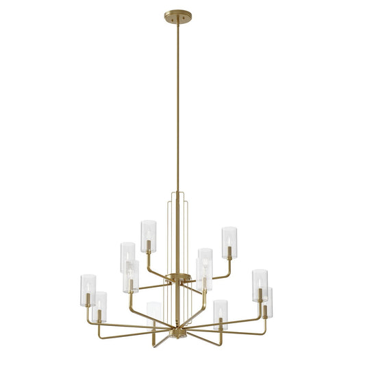 Kimrose 12 Light Chandelier in Brushed Natural Brass