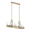 Kimrose Ten Light Linear Chandelier in Brushed Natural Brass