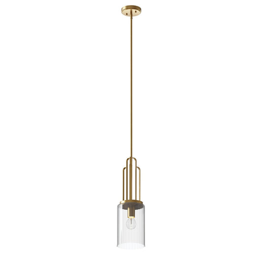 Kimrose One Light Mini Pendant in Brushed Natural Brass