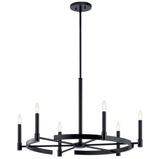 Tolani Six Light Chandelier in Black