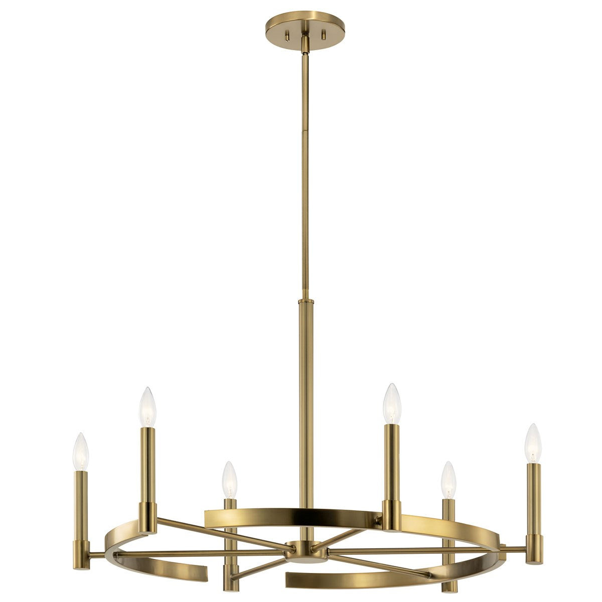 Tolani Six Light Chandelier in Brushed Natural Brass