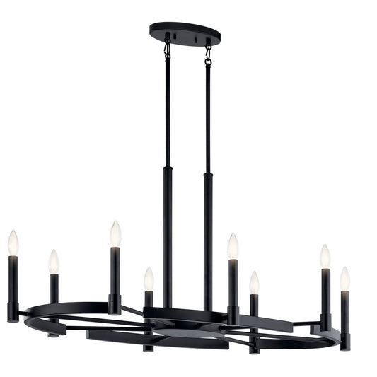 Tolani Eight Light Chandelier in Black