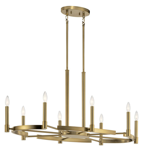 Tolani Eight Light Chandelier in Brushed Natural Brass
