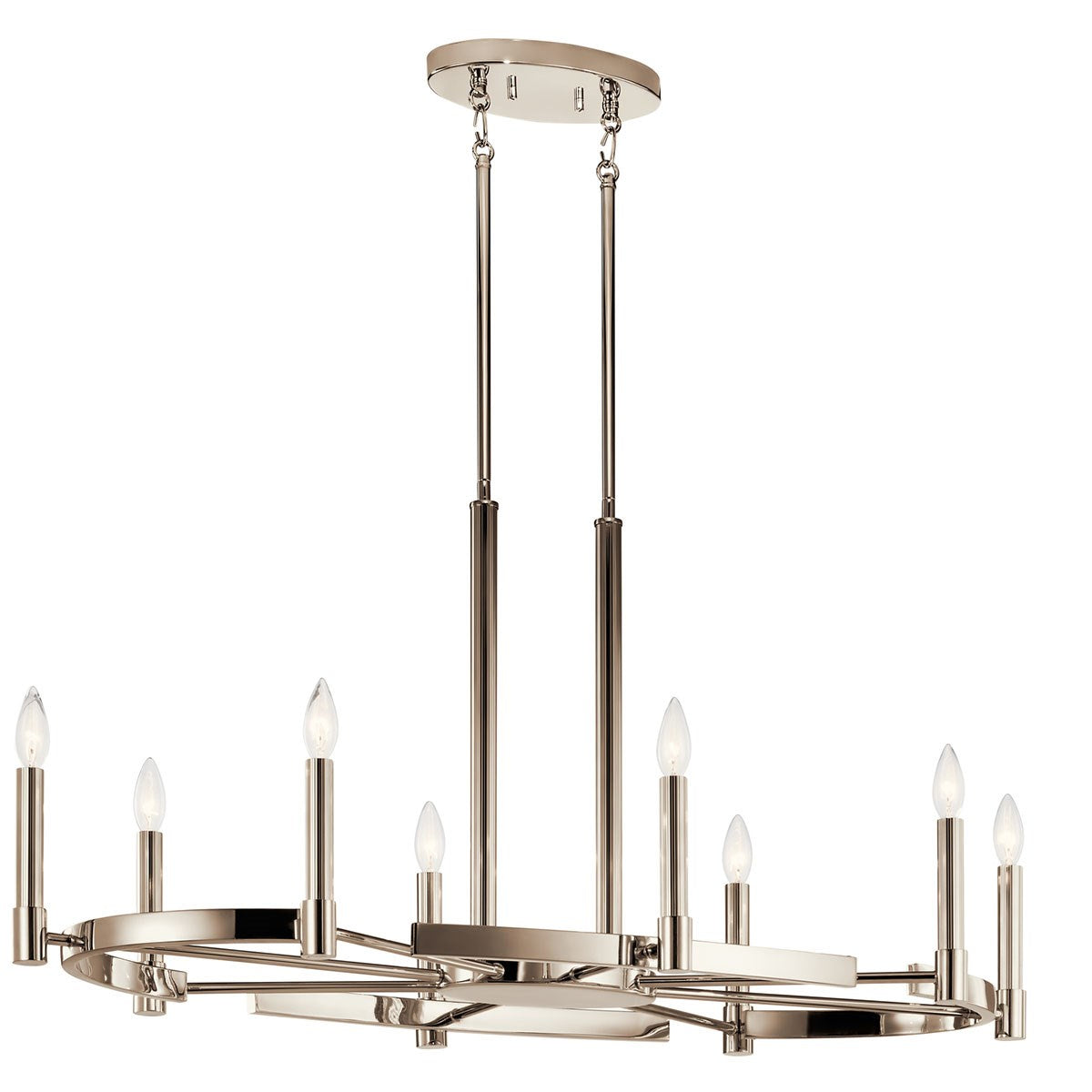 Tolani Eight Light Chandelier in Polished Nickel