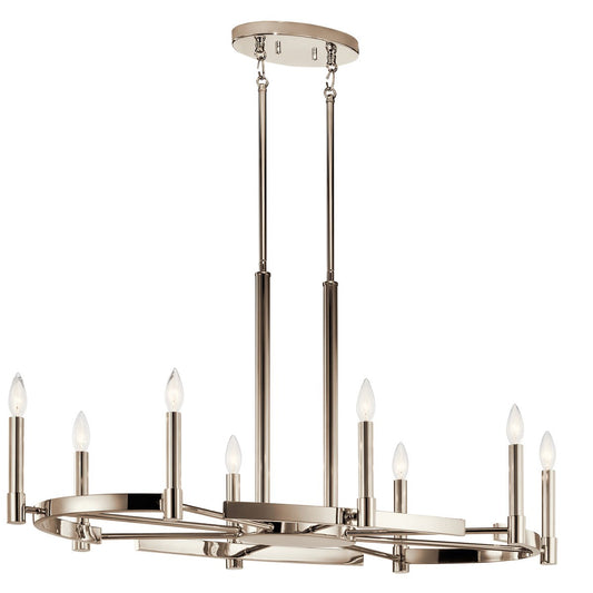 Tolani Eight Light Chandelier in Polished Nickel