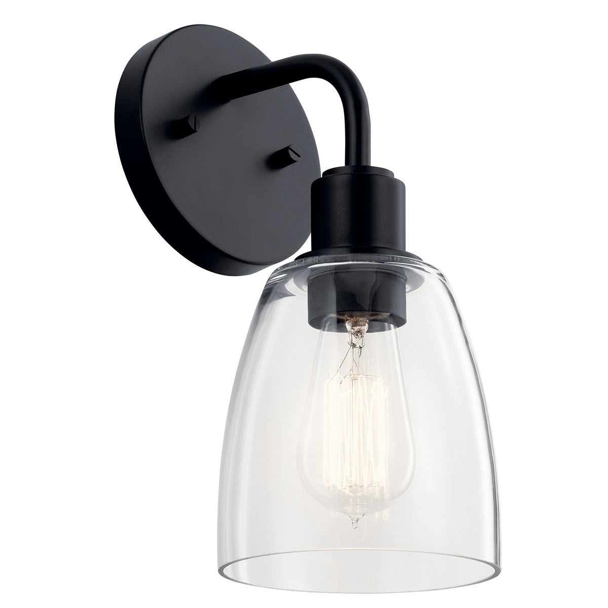 Meller One Light Wall Sconce in Black