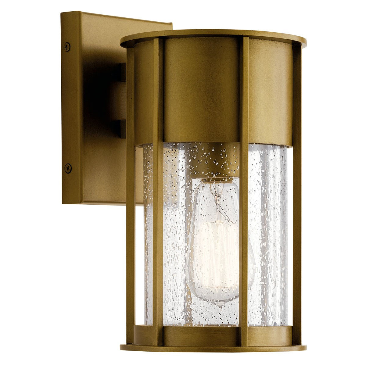 Camillo One Light Outdoor Wall Mount in Natural Brass