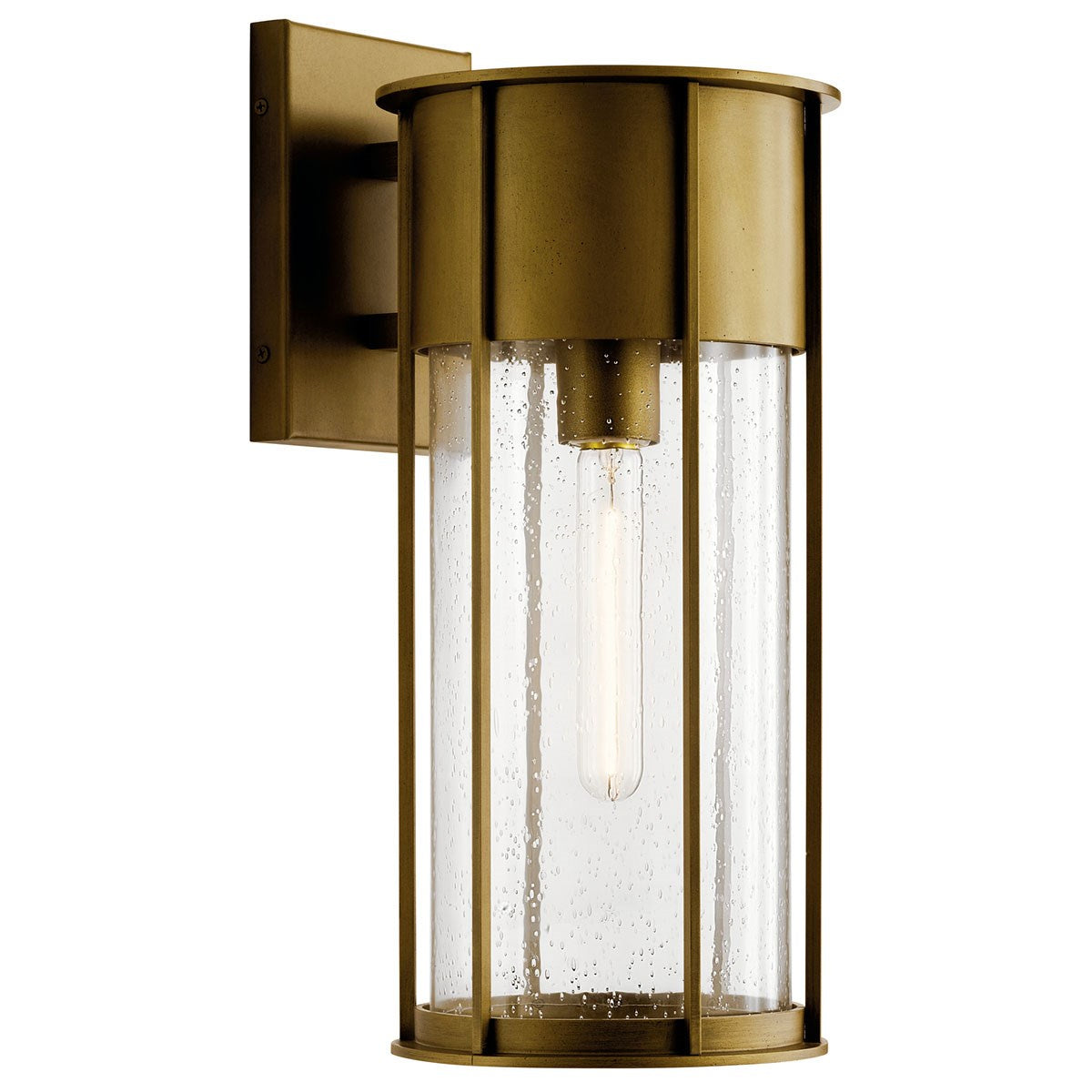 Camillo One Light Outdoor Wall Mount in Natural Brass