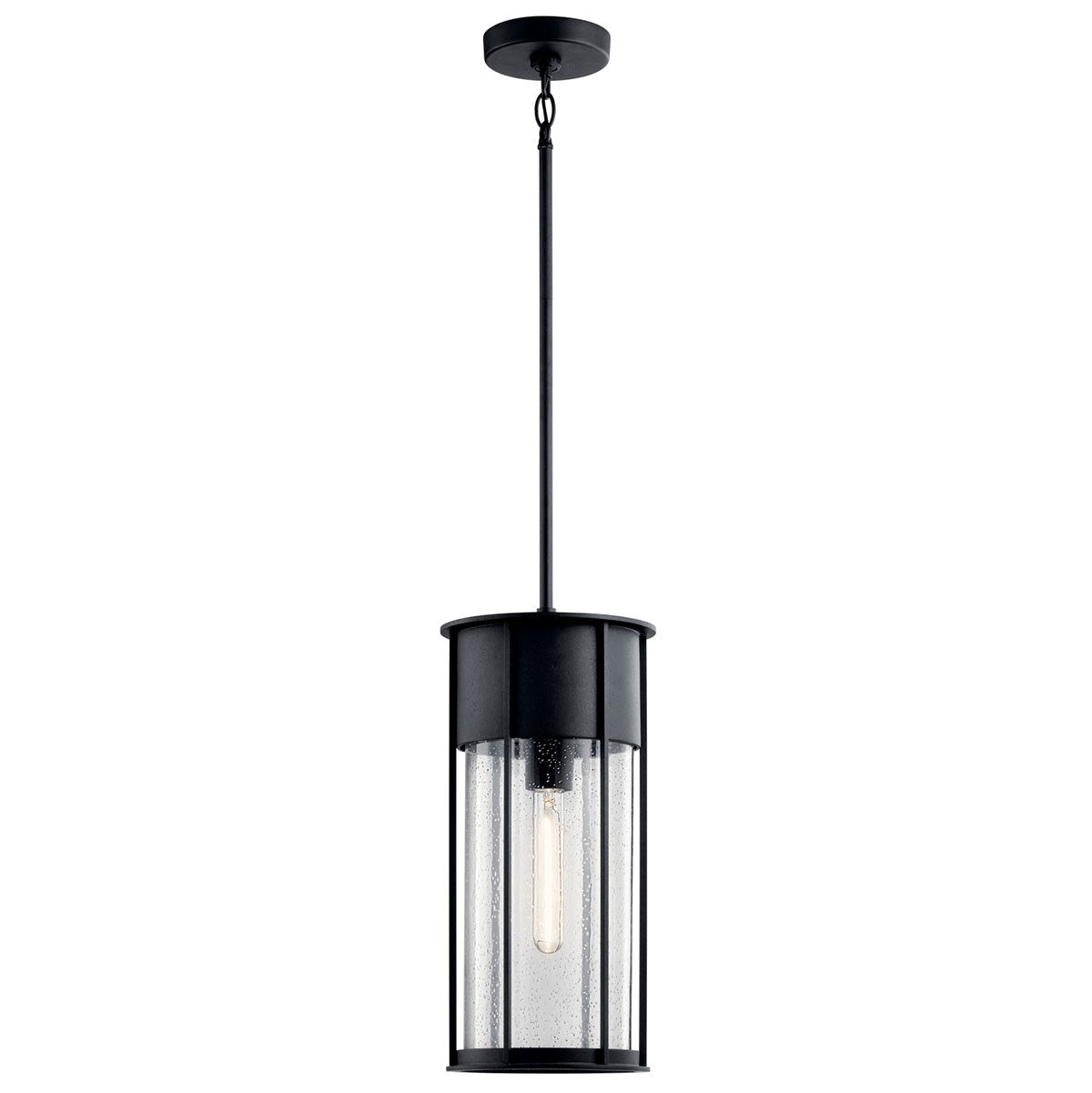Camillo One Light Outdoor Pendant in Textured Black